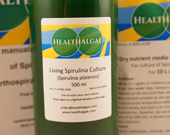 Milieu Culture 10L Kit Culture Spiruline à Domicile - Spirulina Platensis Vivante Milieu De Culture SSD1 - 500ml 10L Spiruline Vivante