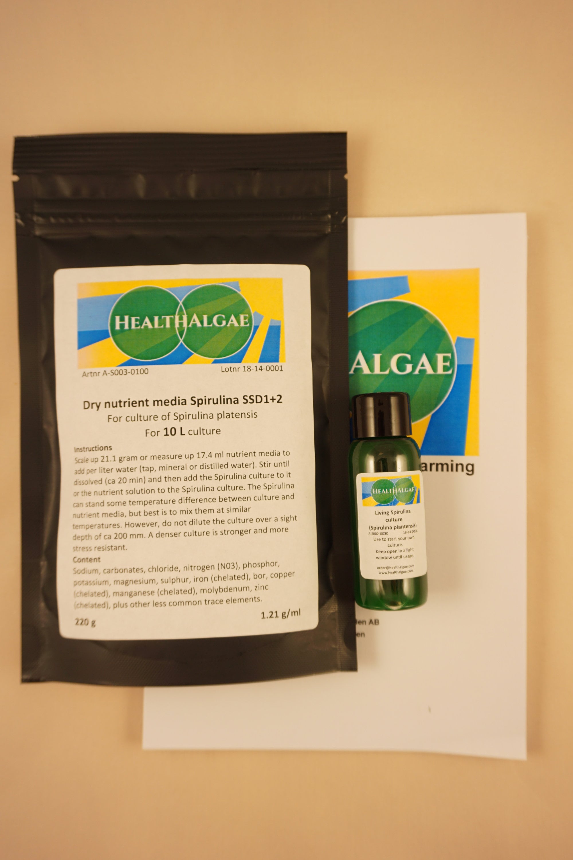 HealthAlgae Spirulina platensis levende cultuur (30 ml) - Levende algen - startcultuur - kweek Spirulina thuis (30 ml HealthAlgae Spirulina platensis levende cultuur (30 ml) - Levende algen - startcultuur - kweek Spirulina thuis (30 ml
