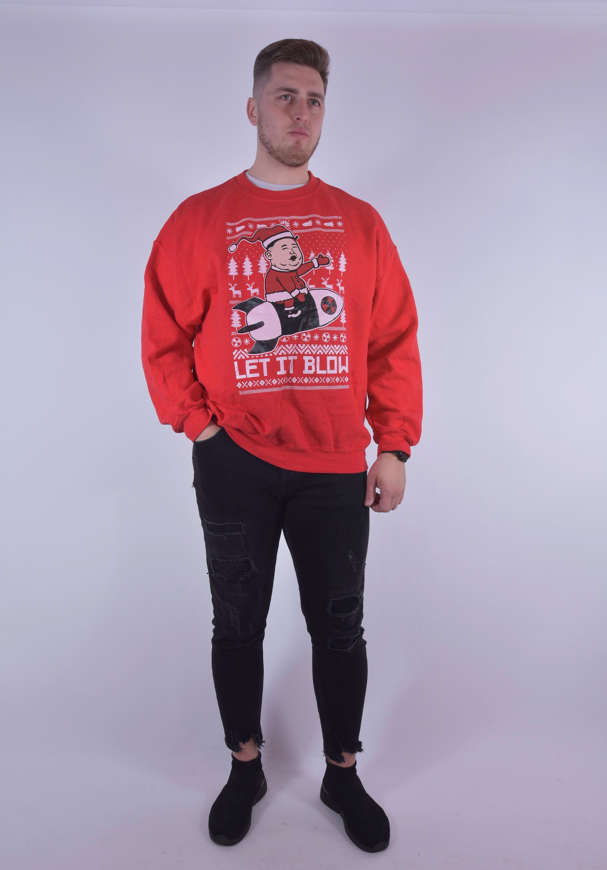 Mens Red Christmas Sweater 