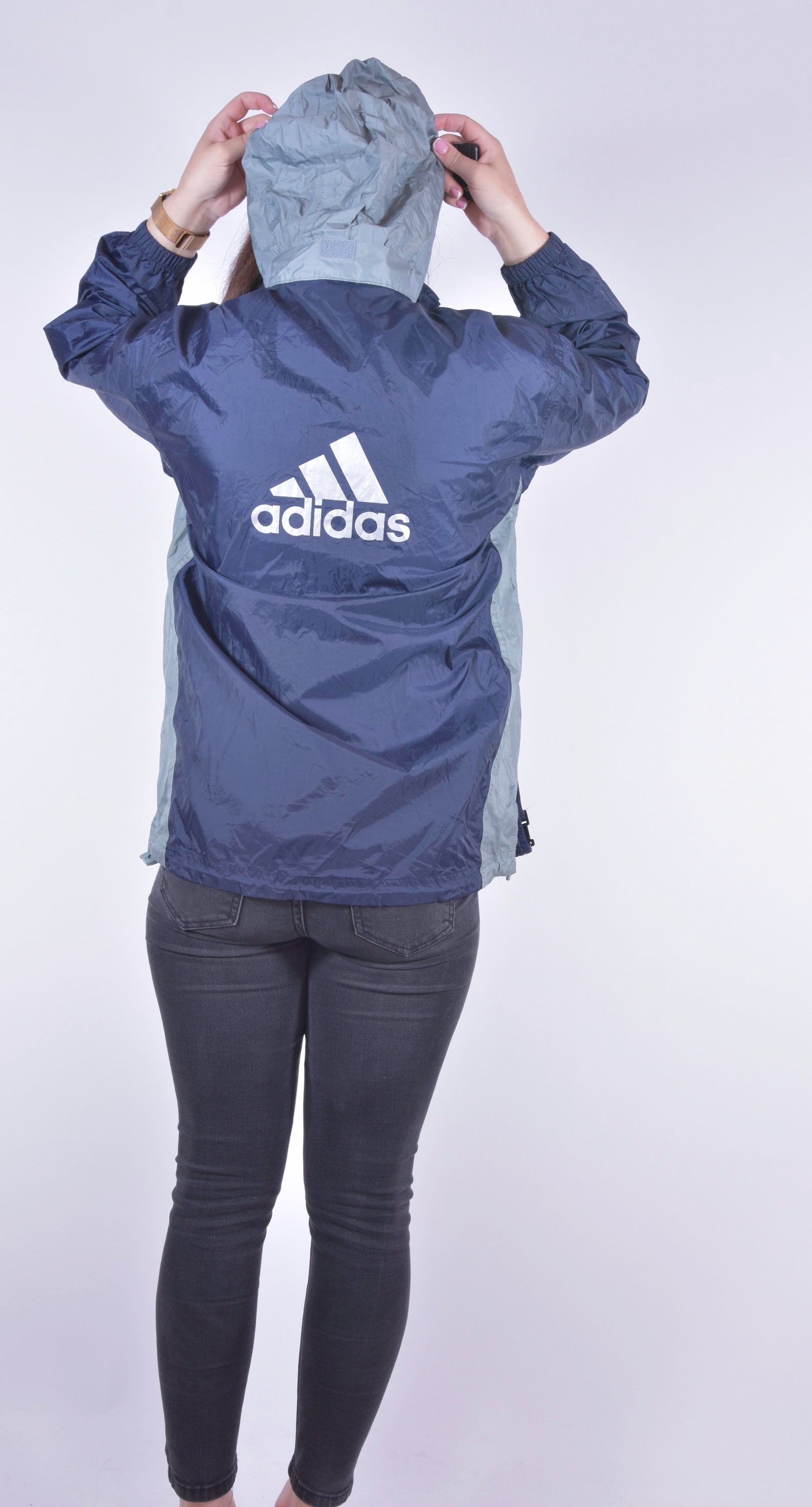 Women Adidas Rain Jacket Hooded Raincoat Waterpoof Coat Etsy