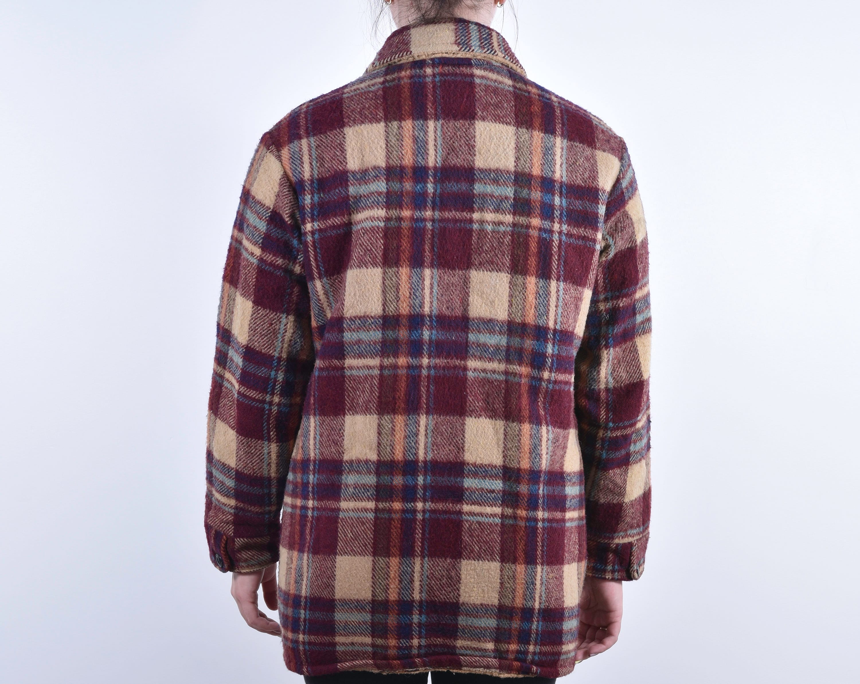 Vintage Unisex Checkered Jacket Colored Blazer Retro Checked Etsy