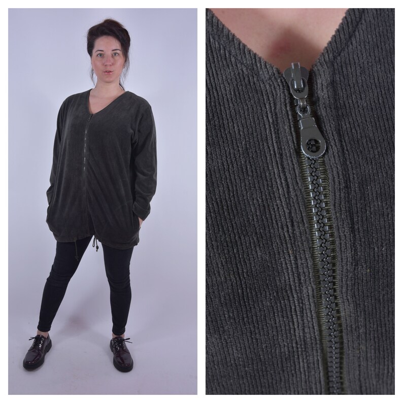 Elvira Dark Green Jacket Casual Walking Full Zip Front Pocket Front Toggle Sweater Women Oversized Velvet Jacket Clothing Women Size LXL
