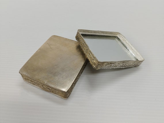 Vintage Chinese Silver Plated Rectangular Floral … - image 7