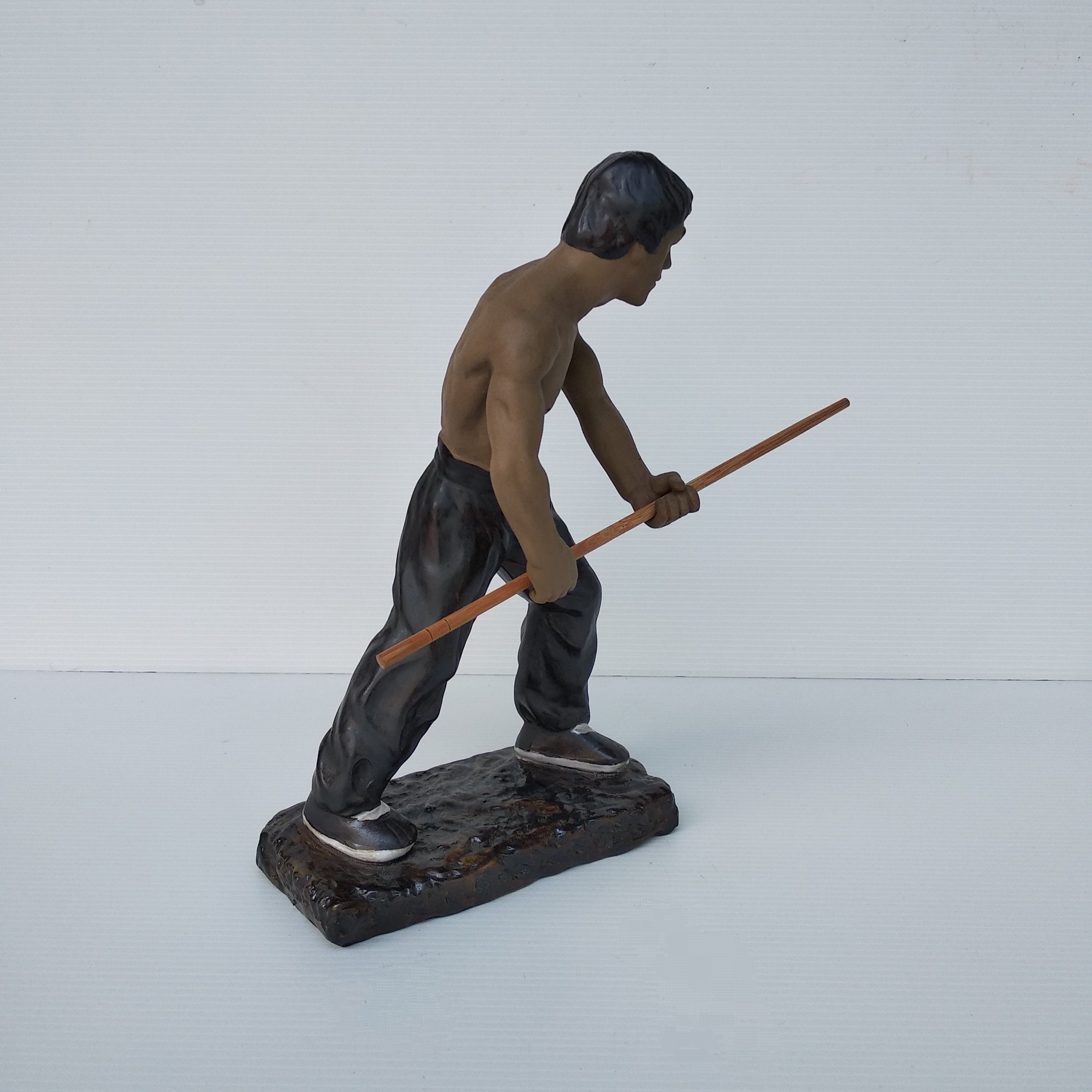 Vintage Shiwan Ceramic Bruce Lee Statue With Wushu Long Vintage Shiwan Ceramic Bruce Lee Statue With Wushu Long