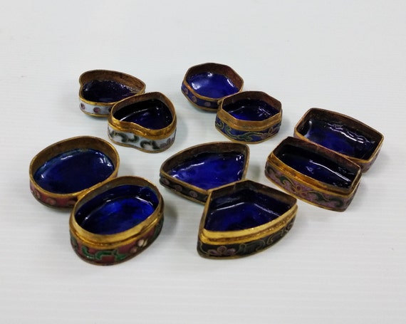 Vintage Chinese Cloisonne Miniature Ring Jewelry … - image 6