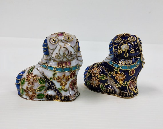 七宝焼 小物入れ 中国 美術 工芸品 古藝齋藏 銅 七宝焼 飾り皿 双