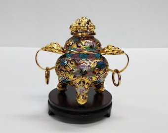 大型中国製七宝焼香炉：龍と鳳凰の香炉、風水装飾 - Etsy 日本