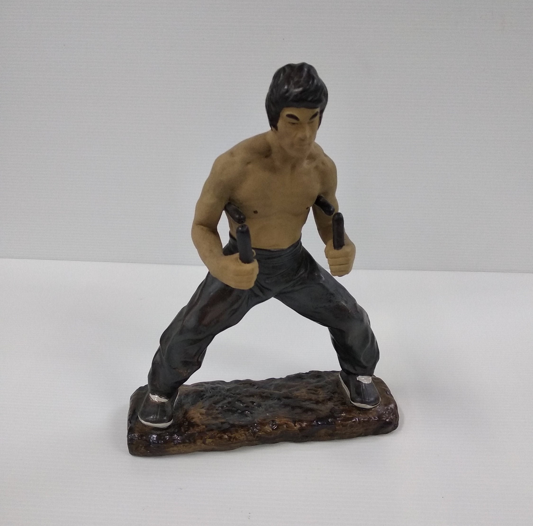 Vintage Shiwan Ceramic Statue Bruce Lee With Nunchucks, Hand Painted  Chinese Kung Fu Martial Artist Bruce Lee Figurine Ornaments - Etsy