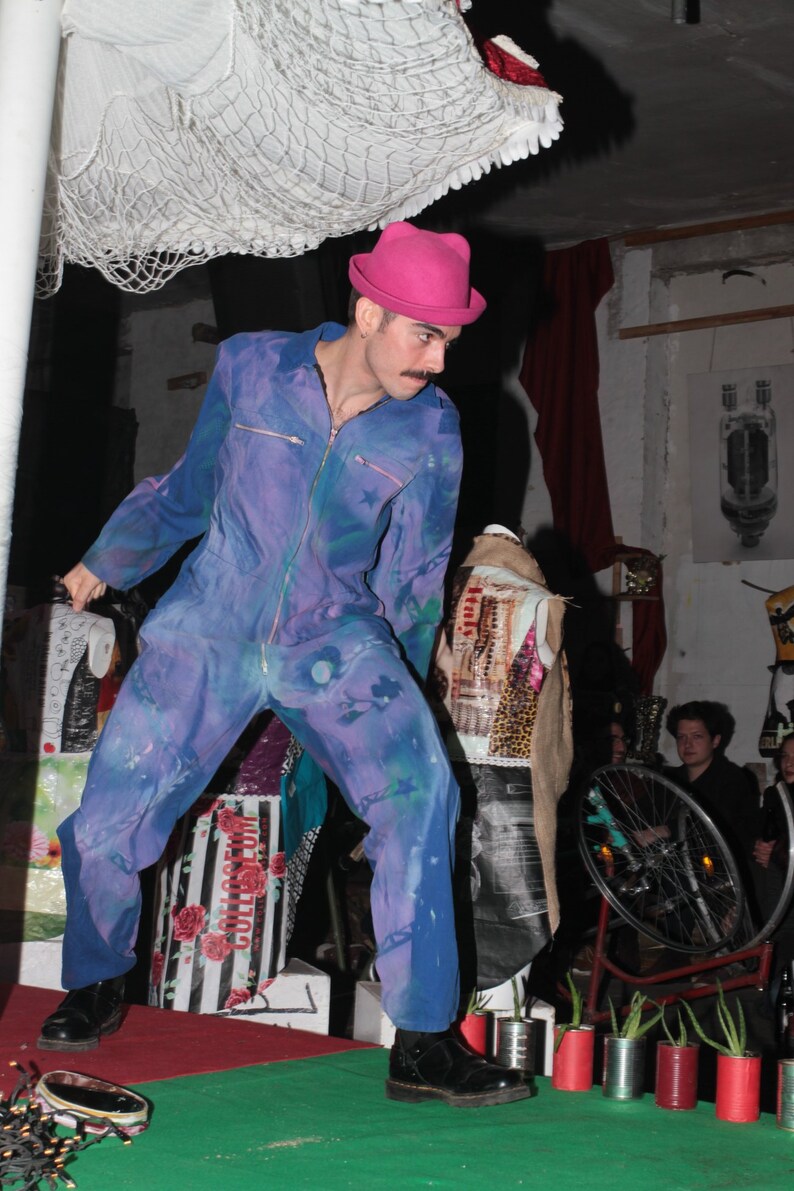 blue craftsman/'s jumpsuit in size ML who are da heroes and who are da terrorists from the collection fashion punks fuck off!