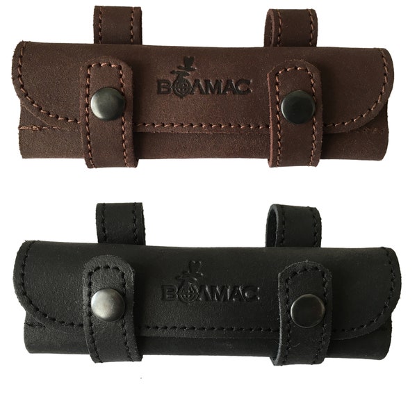 Black Brown Leather Belt Rifle Bullet Holder Ammo Pouch for 20 Round .22 LR & LRM