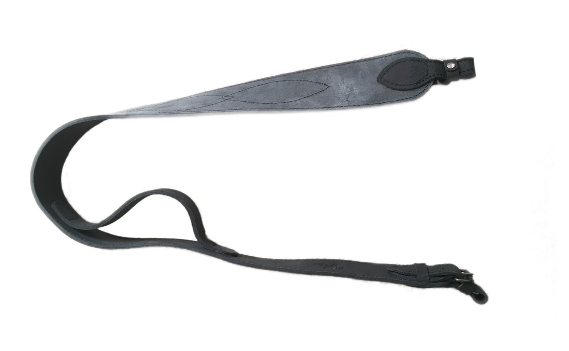 Vintage Design Black Leather Rifle Sling Shotgun Air Gun Strap Etsy