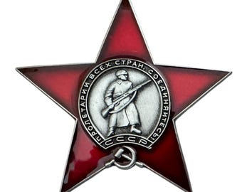 Reprodução vintage colecionável da era soviética, broche retrô com grande estrela vermelha esmaltada