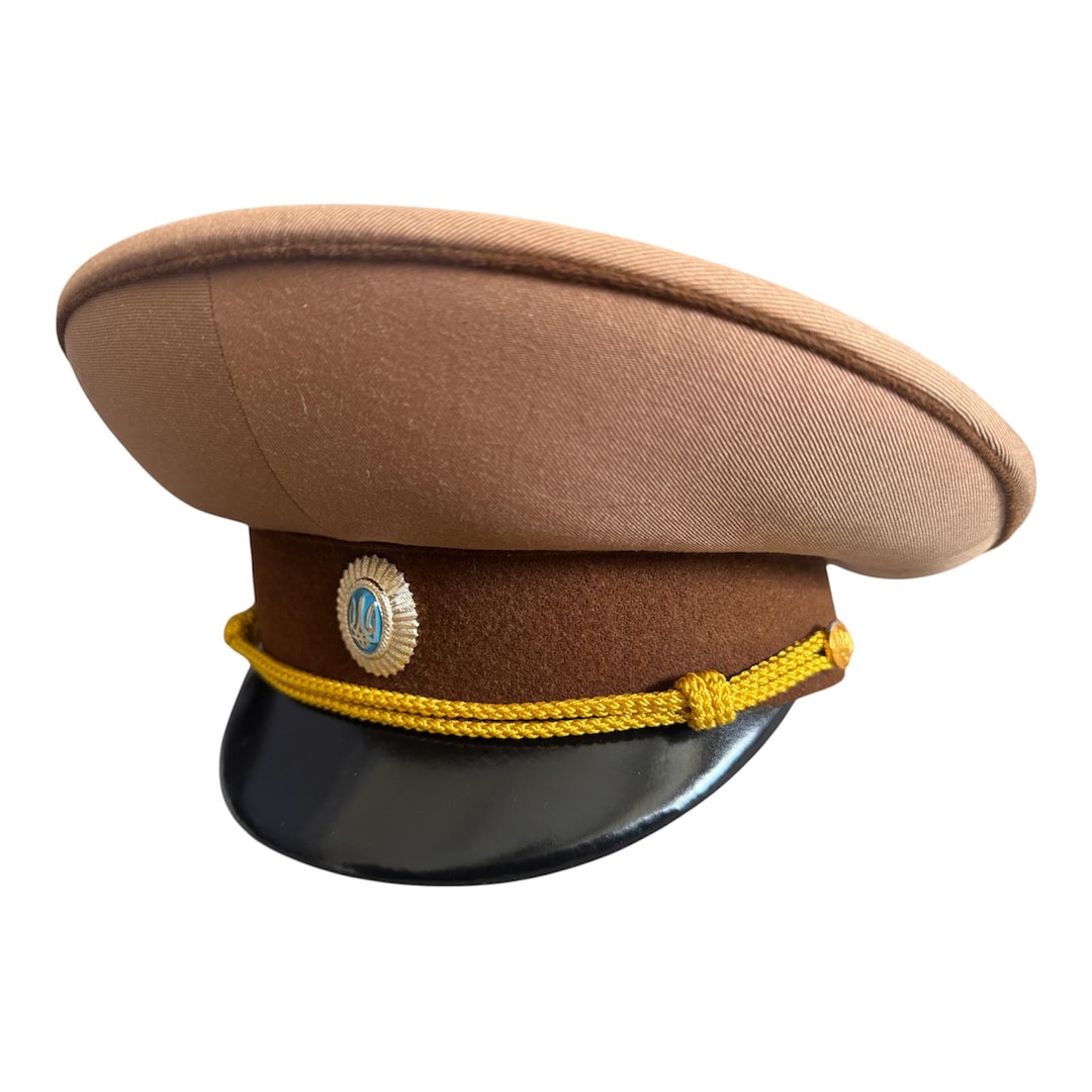 Vintage Ukrainian Officer Peaked Cap Parade Style Military Visor Hat vintage-ukrainian-officer-peaked-cap-parade-style-military-visor-hat