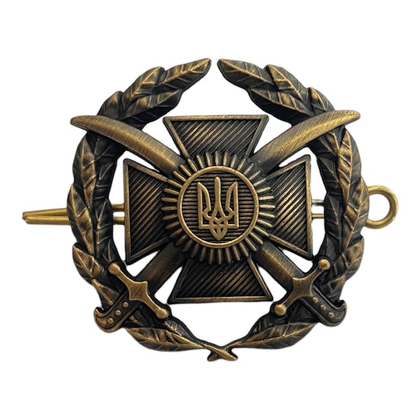 Modern Ukraine Military Style Badge Uniform Beret Cap Hat Metal Insignia
