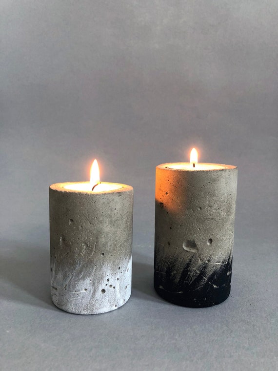 Tusenskona Handmade Concrete Candle Holders For Tea Lights Etsy