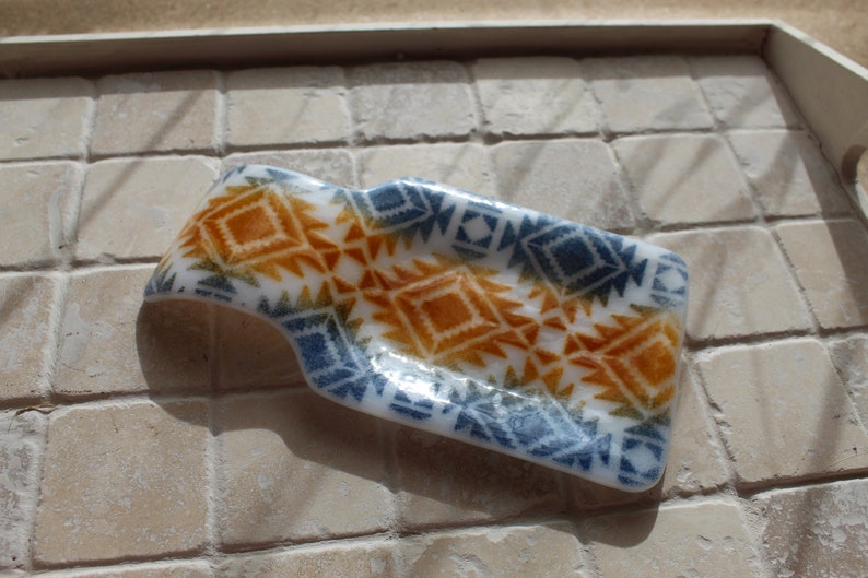 fused glass glass spoon rest Fused glass spoon rest housewarming boho birthday gift wedding kitchen decor square spoon rest tribal