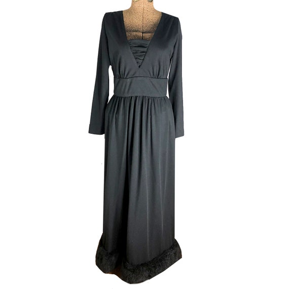 gown with fur trim
