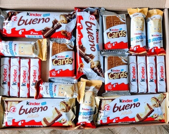 Kinder Chocolate Hamper Letterbox Gift Box Custom Kinder Present Kinder Bueno White and Milk, Happy Hippos, Kinder Cards Present