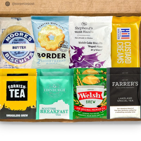 Tea and Biscuits UK Afternoon Tea Hamper | Best of British Tea and Biscuits Selection | Scotland Wales Cornwall Lake District | Tea Variety