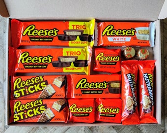 Reeses Hamper Letterbox Custom Reese's Gift Reeces Chocolate Present with Free Personalisation American USA Chocolate Gift