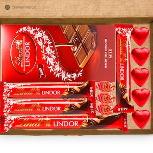 Lindt Lindor Hamper Custom Lindt Chocolate Gift Box Present Luxury Lindt Letterbox Gift Free Personalisation Romantic Chocolate Gift