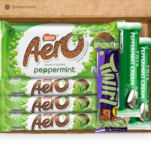 Mint Chocolate Gift Box | Aero Mint Twirl Fry's Peppermint Cream | Mint Chocolate Letterbox Hamper  | In the Post Aero Present