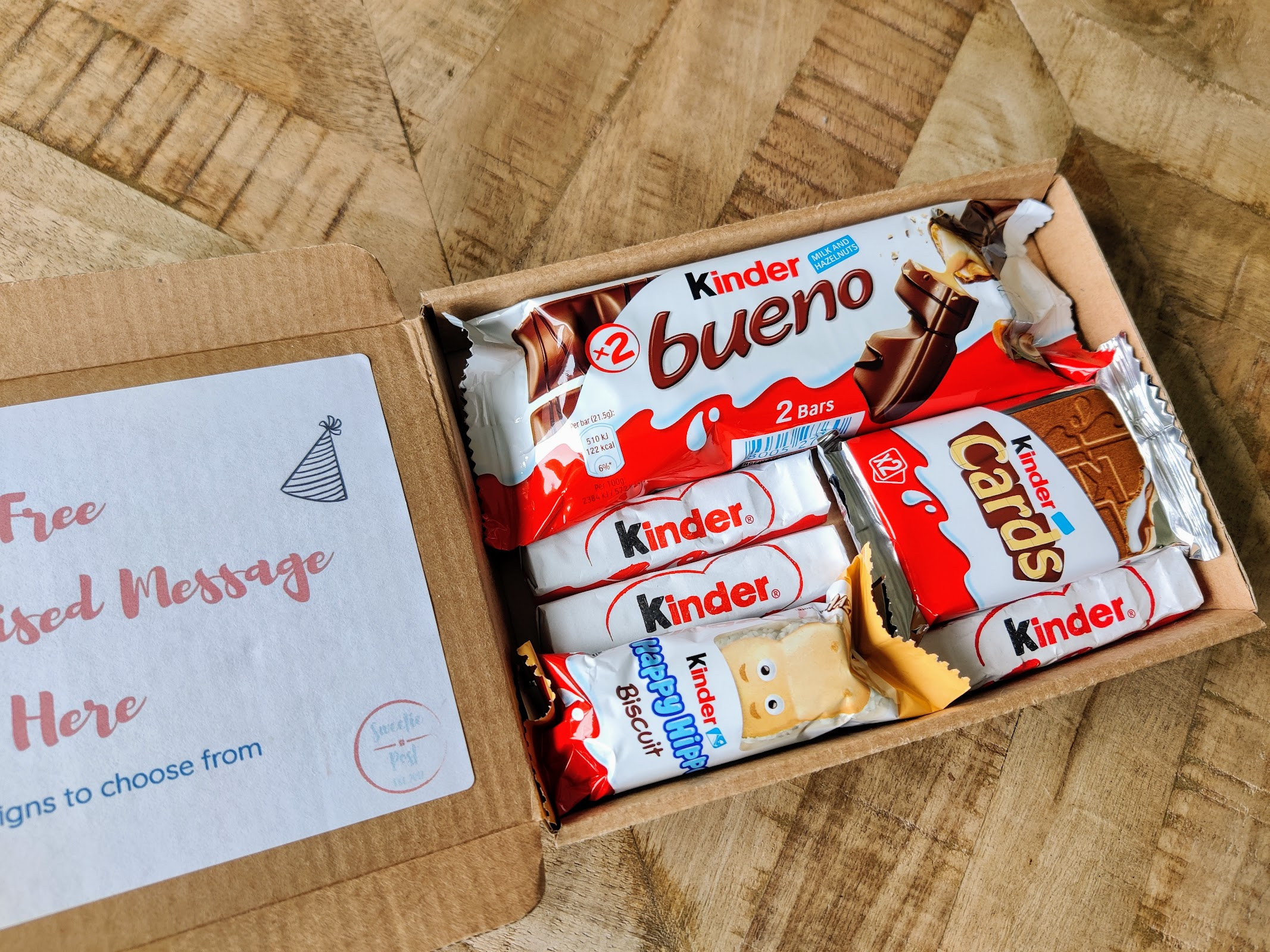 Kinder Chocolate Hamper Gift Box Letterbox Birthday Gift Personalised Chocolate Box Best Friend Hug in A Box Christmas