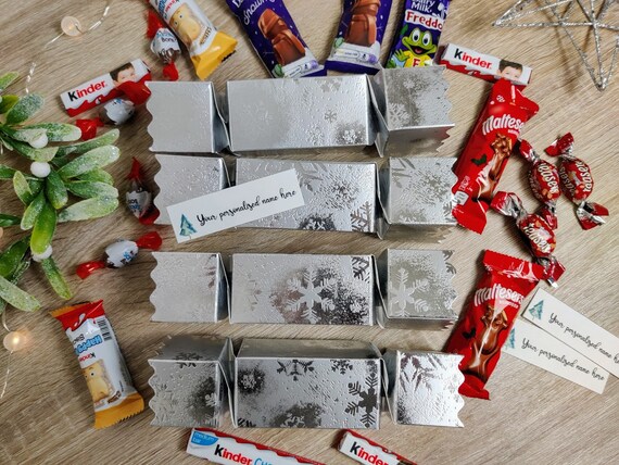 Chocolate Filled Christmas Crackers X 8 Personalised Etsy