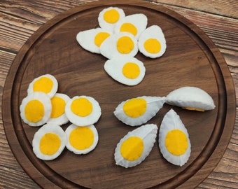 Egg slice, salad play food (felt food, pretend play kids kitchen, plush toy, cooking toys, fake food, farmers market for baby)