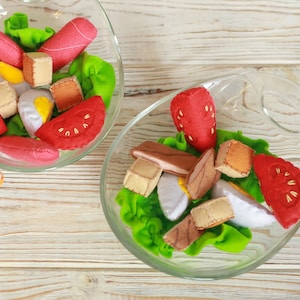 Caesar salad play food (felt food, pretend play kids kitchen, plush toy, cooking toys, doll fake food, farmers market for baby)