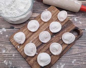 Pasta tortellini white play food (felt food, pretend play kids kitchen accessories, cooking plush toy, montessori, play cafe, grosery shop)