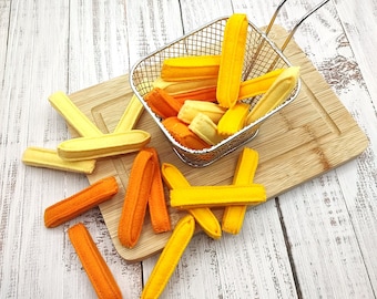 French fries, roasted sweet potato play food / felt food, pretend play kids kitchen, stuffed  plush toy, cooking toys, artificial dinner
