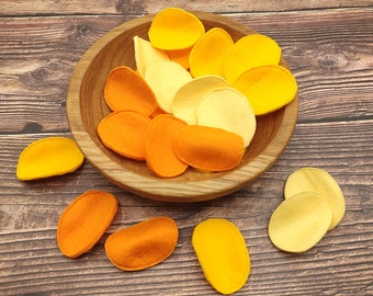 Potato chips, baked sweet potato play food / felt food, pretend play kids kitchen, stuffed  plush cooking toys, artificial dinner