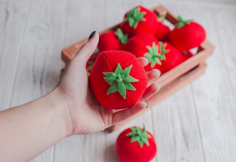 Tomato Play Food felt Food Vegetables Fruit Pretend Play Etsy