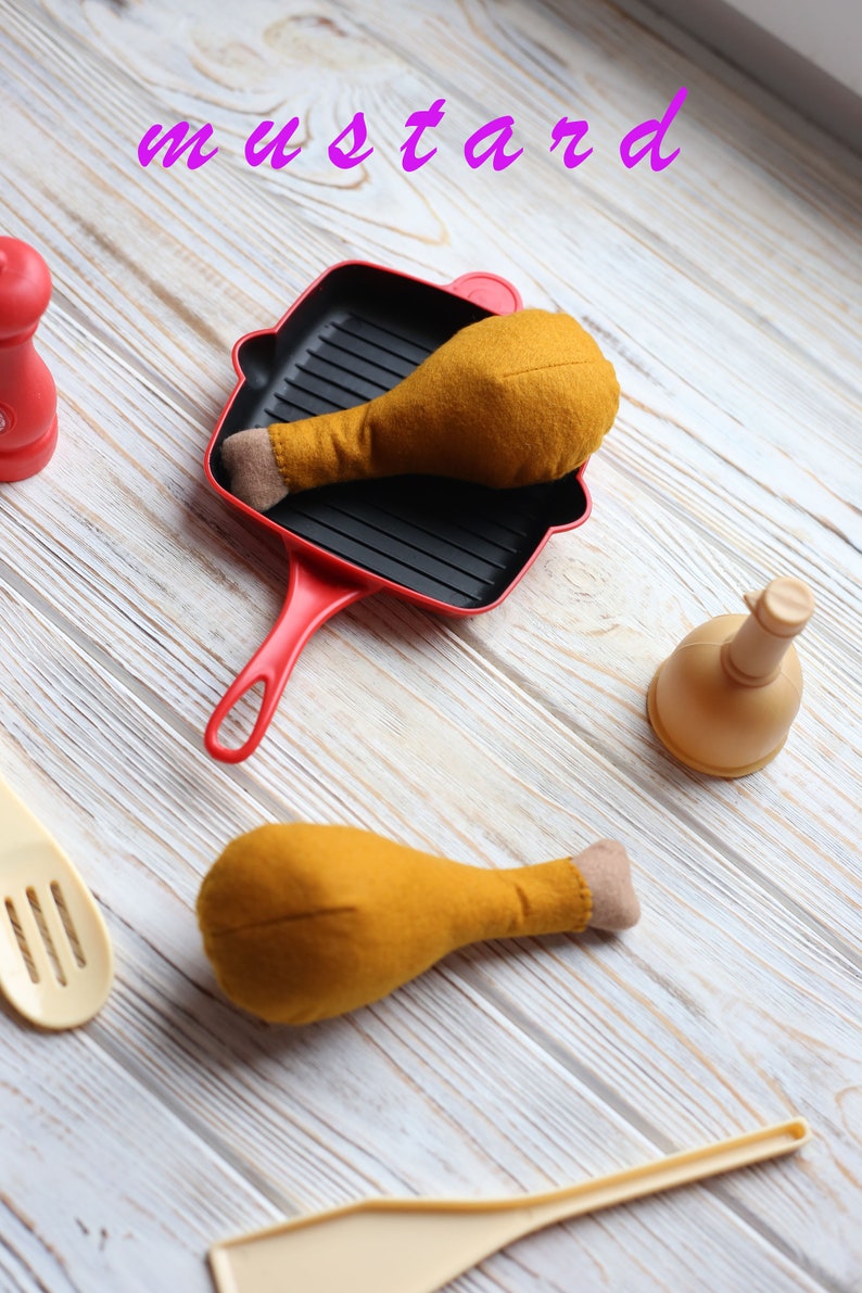 Drumsticks Chicken Leg Play Food felt Food Pretend Play Etsy