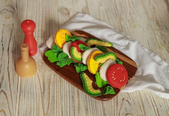 Caprese Salad With Avocado Play Food (felt Food, Pretend Play Kids