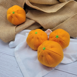 Fieltro naranja (comida de juguete, conjunto de frutas y verduras, cocina infantil, comida de imitación realista, peluche para niños pequeños, accesorio para fotos, regalo de cumpleaños)