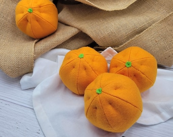 Orange felt (pretend play food, fruits vegetables set, kids kitchen, realistic fake food, plush toy for toddler, photo prop, birthday gift)