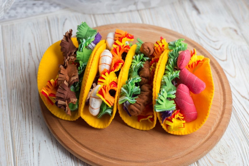 ONE Taco Play Food felt Food Pretend Play Kids Kitchen Etsy