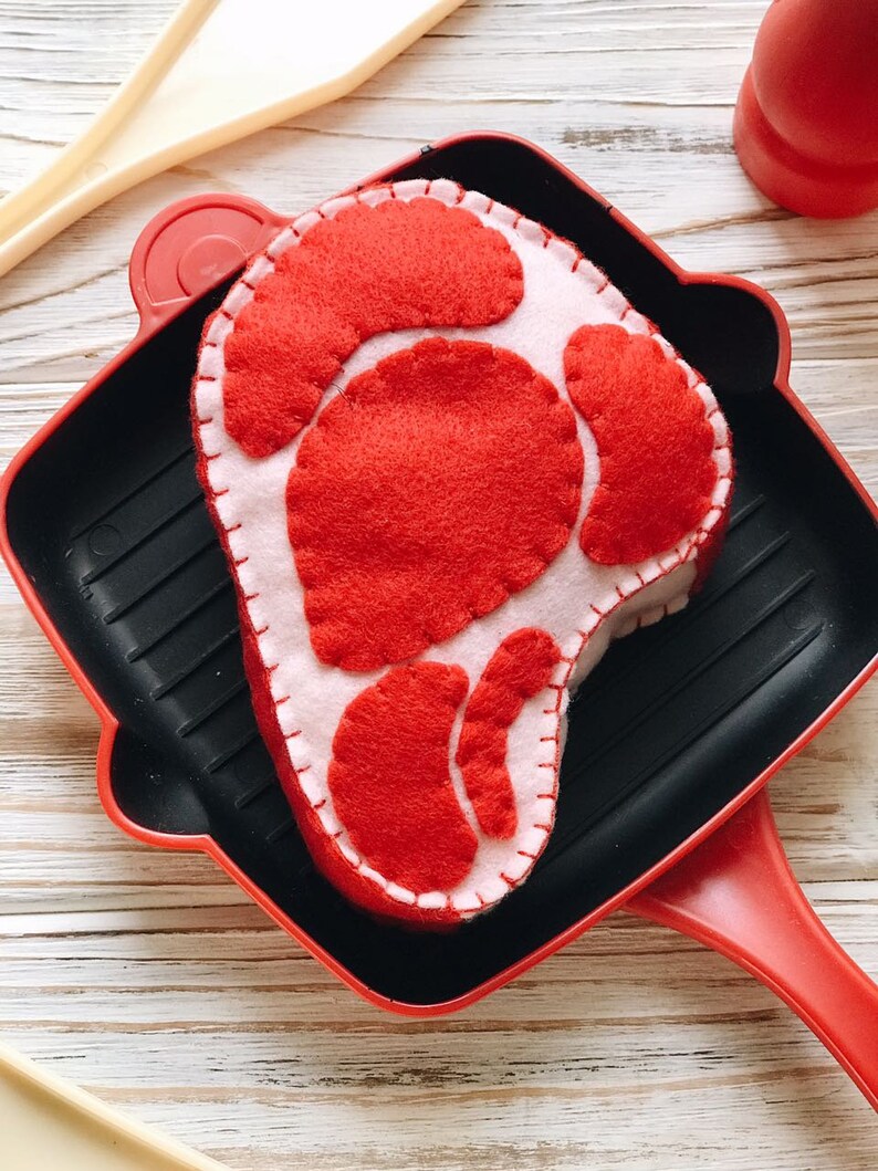 Meat Steak Roast Steak Play Food felt Food Pretend Play Etsy New Zealand