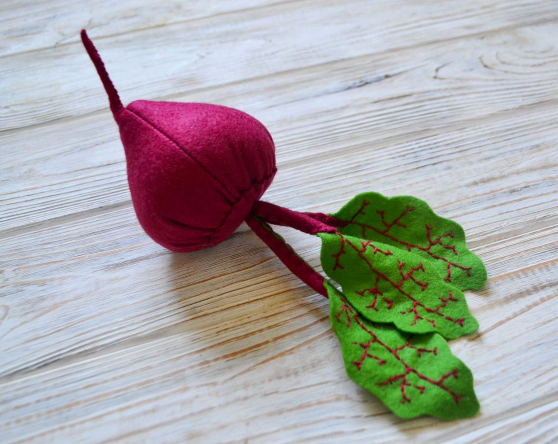Beetroot play food felt food vegetables pretend play kids - Etsy Polska