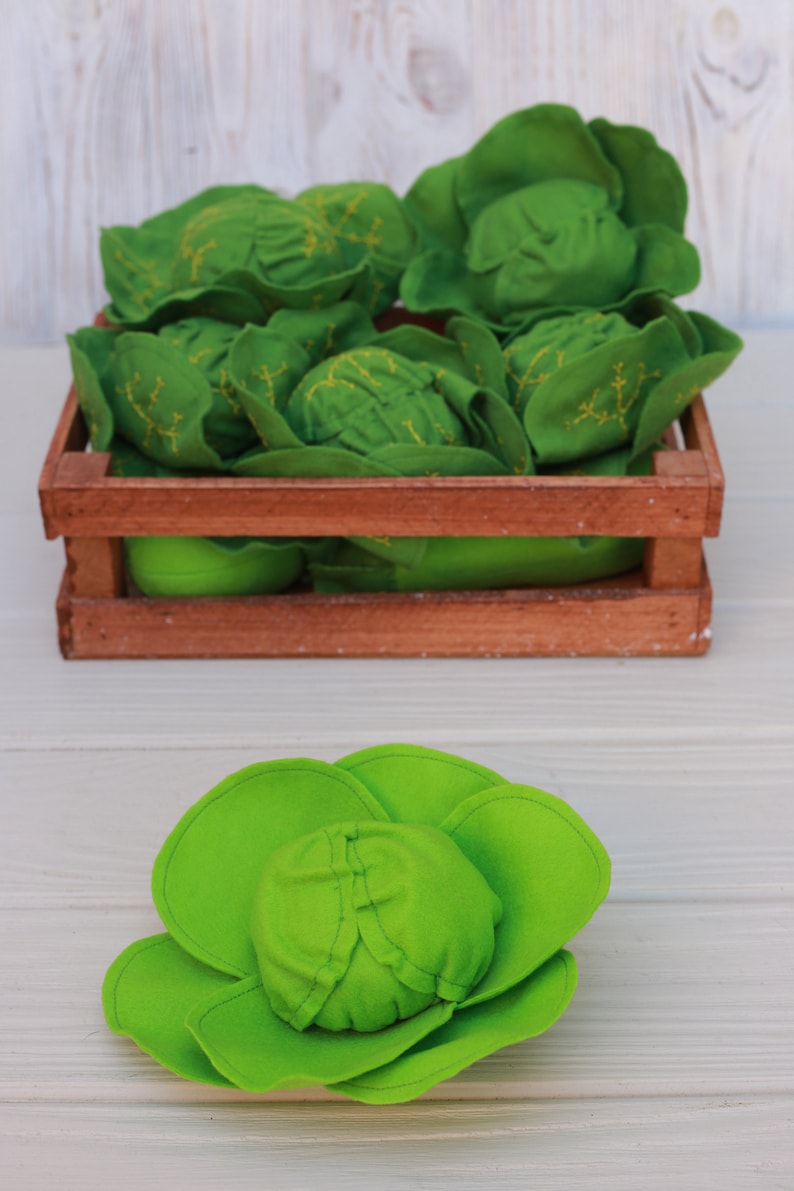 Cabbage Play Food (felt Food, Vegetable, Fruit, Pretend Play Kids ...