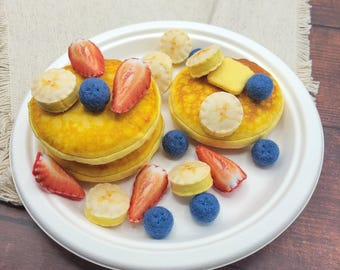 Pancake american breakfast play food (felt food, pretend play kids kitchen, plush toy, cooking toys, fake food, farmers market for baby)