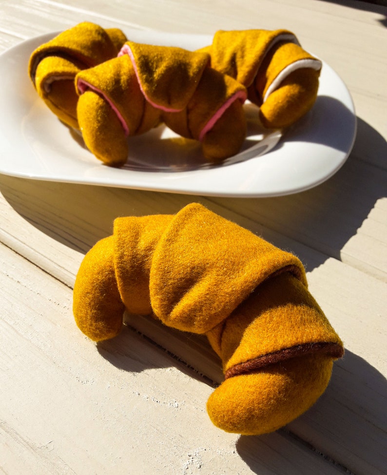 Croissant felt bakery play food felt food play kitchen Etsy