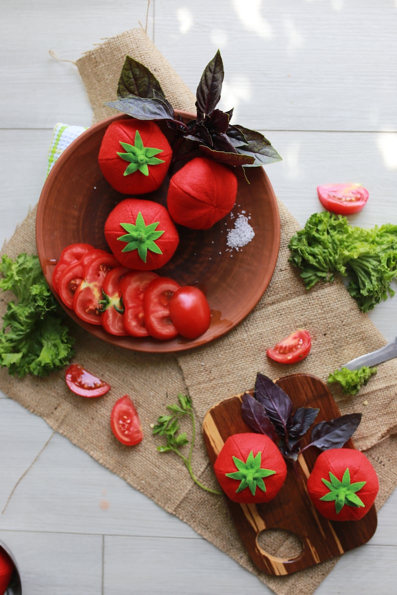 Tomato Play Food felt Food Vegetables Fruit Pretend Play Etsy