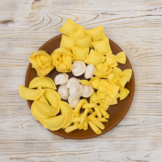 Pasta set cibo da gioco cibo in feltro, finta cucina per bambini