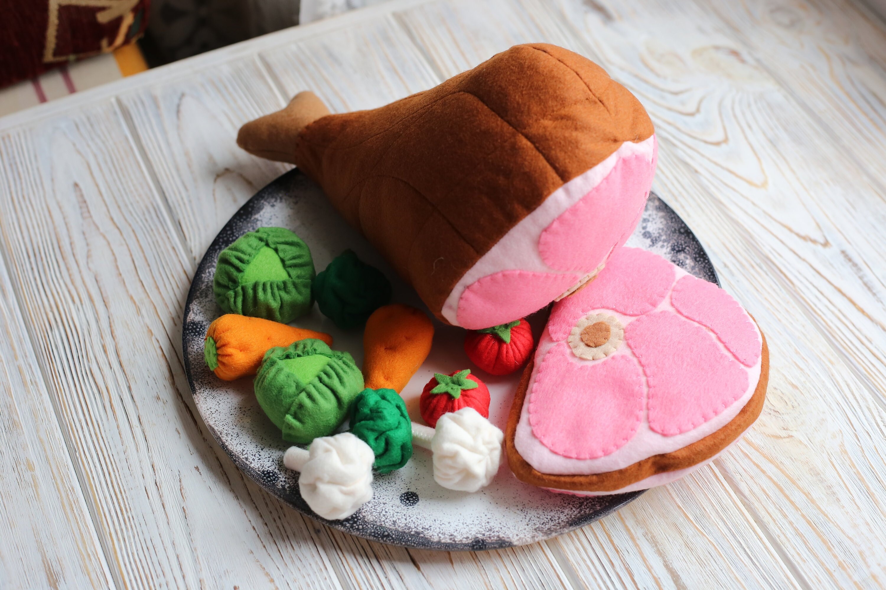 Pork ham play food felt food play kitchen plush toy photo Etsy