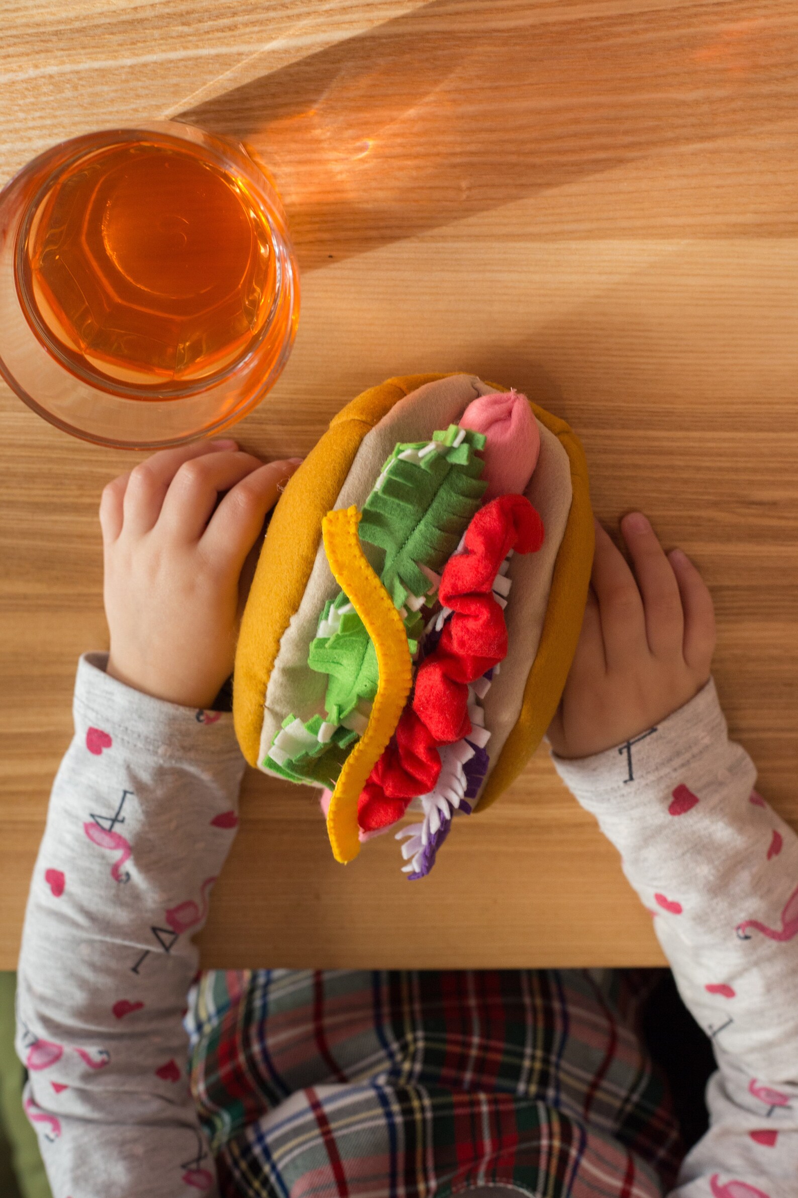Hot dog play food felt food play kitchen plush toy photo Etsy