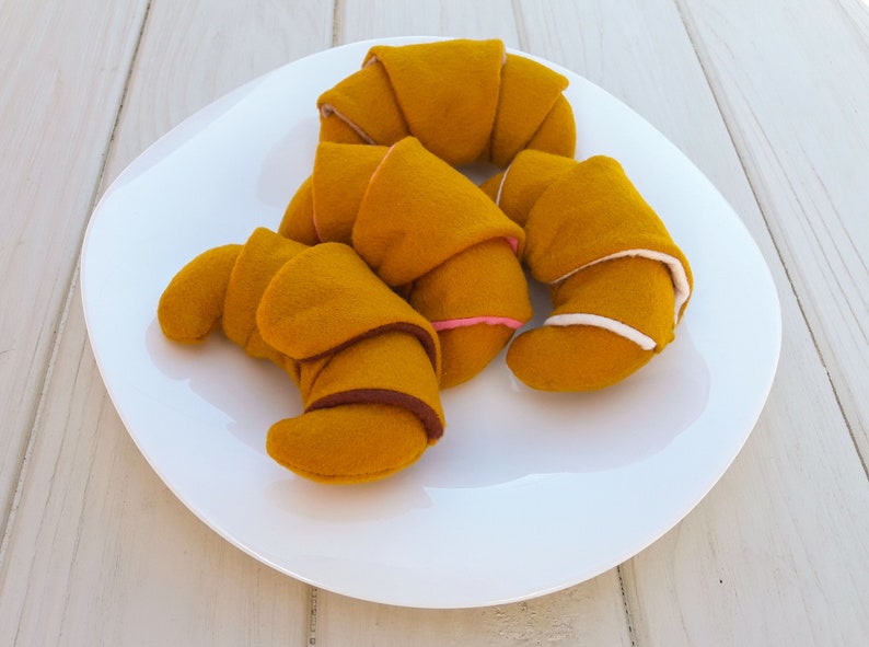 Croissant felt bakery play food felt food play kitchen Etsy