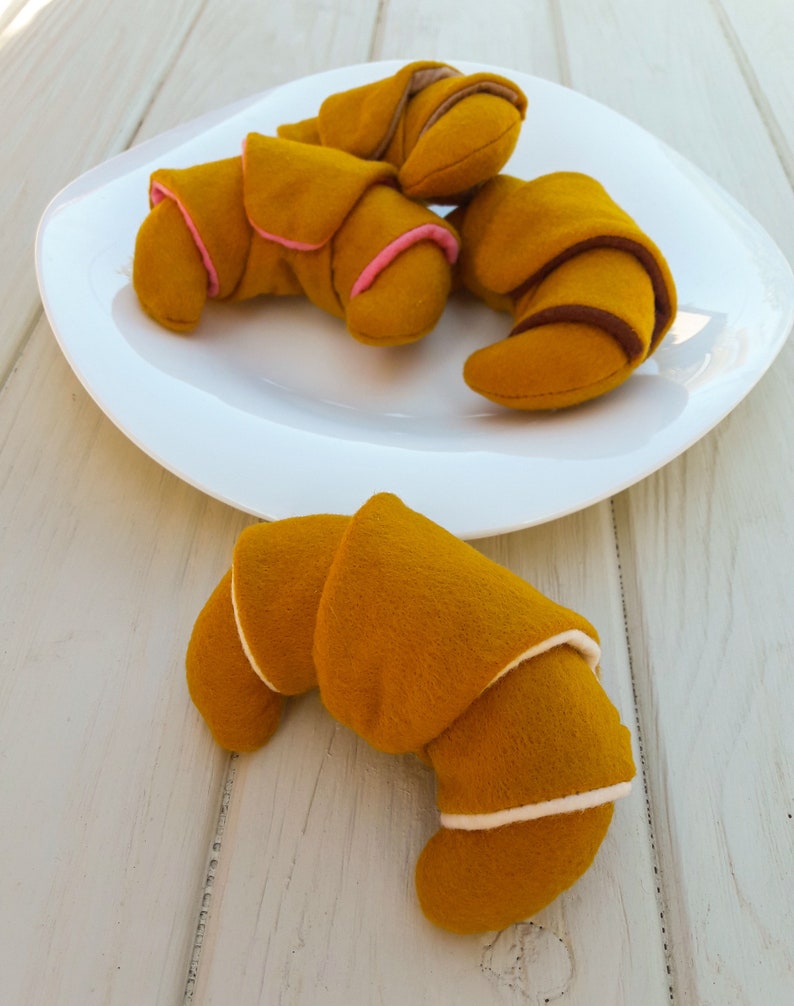 Croissant felt bakery play food felt food play kitchen Etsy